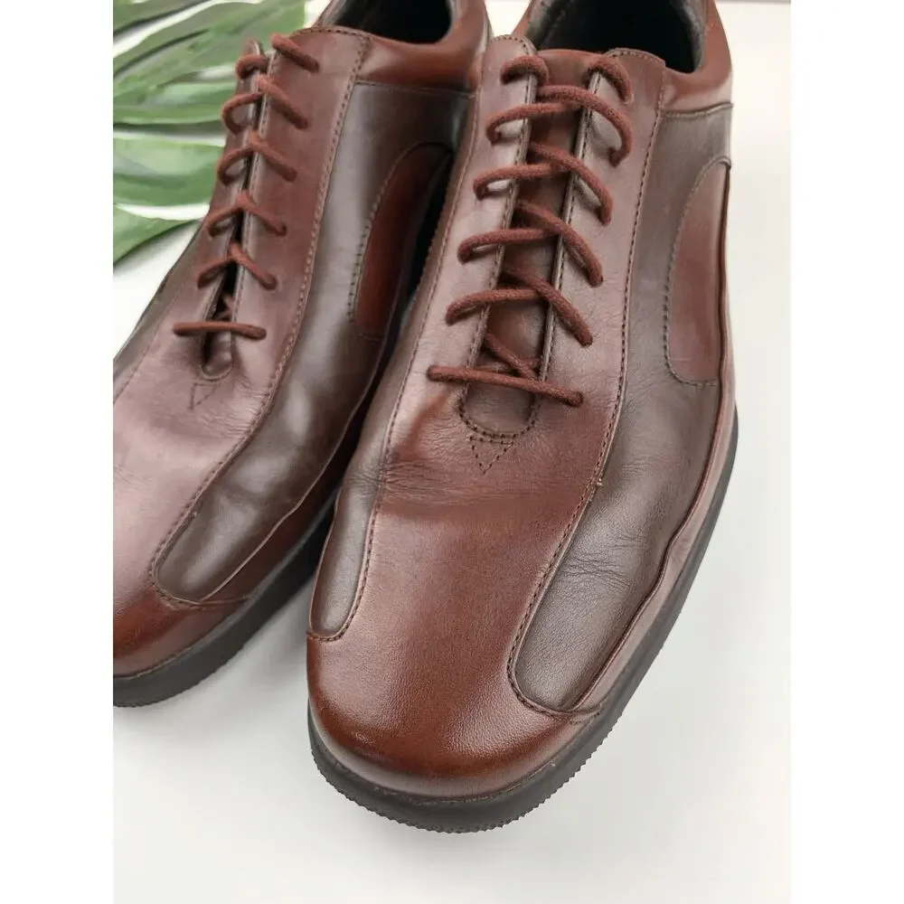 Rockport Oxford Dress Shoes Two Tone Brown Leather Lace Up Comfort Men's 11
